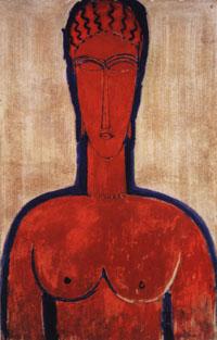 Amedeo Modigliani Large red Bust Sweden oil painting art